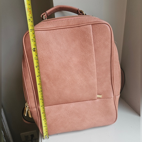 Light Brown Travel Backpack Faux Leather main image 8